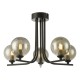 65017-003 Black 5 Light Ceiling Lamp with Smoky Glasses