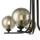 65017-003 Black 5 Light Ceiling Lamp with Smoky Glasses