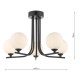 65018-003 Black 5 Light Ceiling Lamp with White Glasses