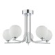 65020-003 Chrome 5 Light Ceiling Lamp with White Glasses