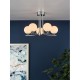 65020-003 Chrome 5 Light Ceiling Lamp with White Glasses