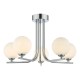 65020-003 Chrome 5 Light Ceiling Lamp with White Glasses