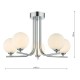 65020-003 Chrome 5 Light Ceiling Lamp with White Glasses