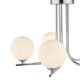 65020-003 Chrome 5 Light Ceiling Lamp with White Glasses