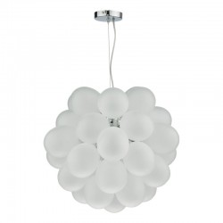 65026-003 Chrome 6 Light Centre Fitting with White Frosted Glasses