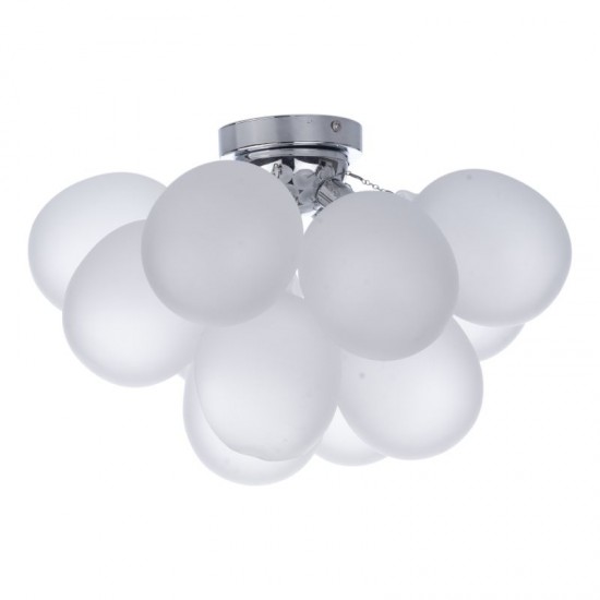 65027-003 Chrome 4 Light Flush with White Frosted Glasses