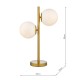 65030-003 Natural Brass 2 Light Table Lamp with Opal Glasses