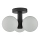 65031-003 Matt Black 3 Light Ceiling Lamp with Opal Glass