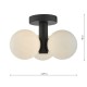 65031-003 Matt Black 3 Light Ceiling Lamp with Opal Glass