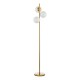 65034-003 Natural Brass 3 Light Floor Lamp with Opal Glasses
