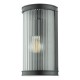 65036-003 Black Wall Lamp with Clear Ribbed Glass 65036-003 Black Wall Lamp with Clear Ribbed Glass