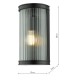 65036-003 Black Wall Lamp with Clear Ribbed Glass 65036-003 Black Wall Lamp with Clear Ribbed Glass