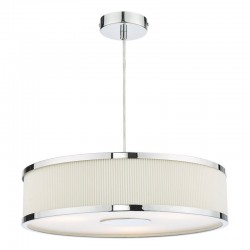 65038-003 Polished Chrome 3 Light Pendant with Cotton Shade & Diffuser