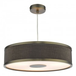 65039-003 Antique Brass 3 Light Pendant with Cotton Shade & Diffuser