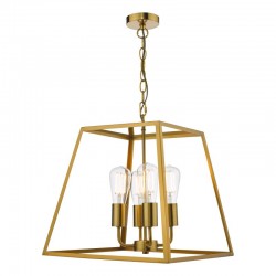 65045-003 Natural Brass 4 Light Lantern Pendant 65045-003 Natural Brass 4 Light Lantern Pendant