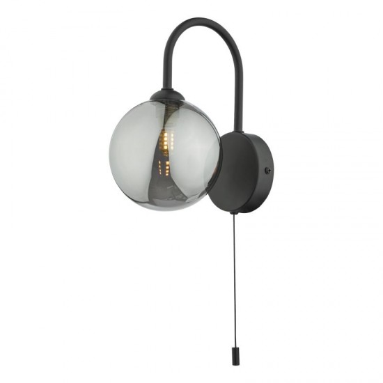 65051-004 Black Wall Lamp with Mirror Smoked Glass 65051-004 Black Wall Lamp with Mirror Smoked Glass