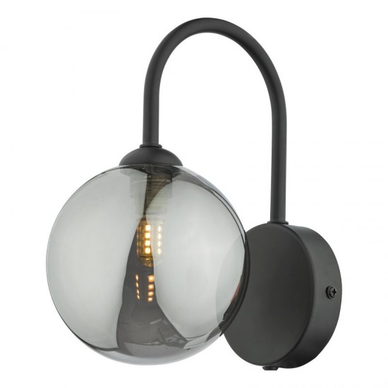 65051-004 Black Wall Lamp with Mirror Smoked Glass 65051-004 Black Wall Lamp with Mirror Smoked Glass