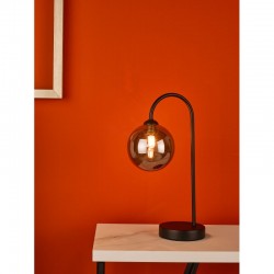 65052-004 Black Touch Table Lamp with Mirror Smoked Glass