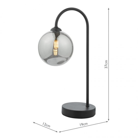 65052-004 Black Touch Table Lamp with Mirror Smoked Glass 65052-004 Black Touch Table Lamp with Mirror Smoked Glass
