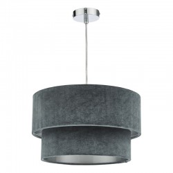 65068-004 - Shade Only - Dark Grey & Silver Velvet Shade 65068-004 - Shade Only - Dark Grey & Silver Velvet Shade