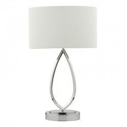 65069-004 Chrome Touch Table Lamp with Ivory Linen Shade