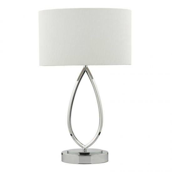 65069-004 Chrome Touch Table Lamp with Ivory Linen Shade 65069-004 Chrome Touch Table Lamp with Ivory Linen Shade