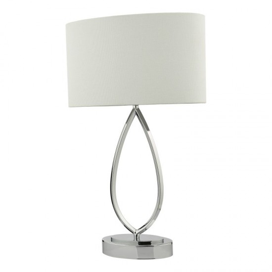 65069-004 Chrome Touch Table Lamp with Ivory Linen Shade 65069-004 Chrome Touch Table Lamp with Ivory Linen Shade