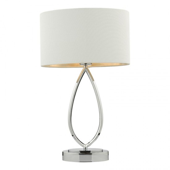 65069-004 Chrome Touch Table Lamp with Ivory Linen Shade 65069-004 Chrome Touch Table Lamp with Ivory Linen Shade