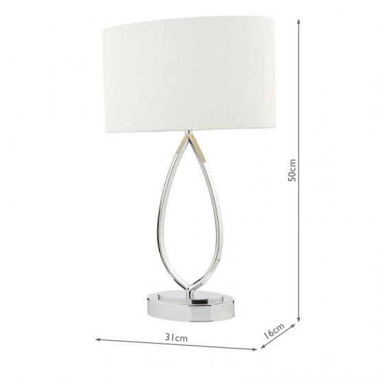 65069-004 Chrome Touch Table Lamp with Ivory Linen Shade 65069-004 Chrome Touch Table Lamp with Ivory Linen Shade