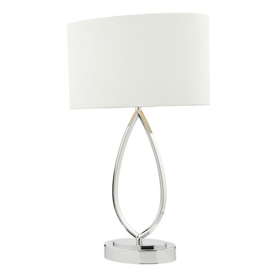 65069-004 Chrome Touch Table Lamp with Ivory Linen Shade 65069-004 Chrome Touch Table Lamp with Ivory Linen Shade