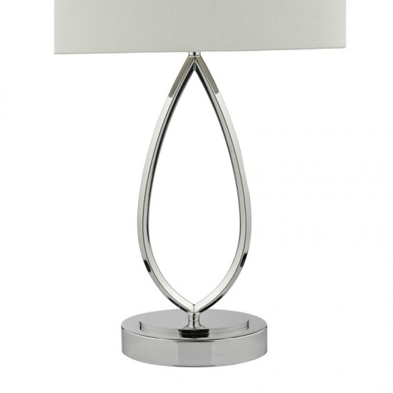 65069-004 Chrome Touch Table Lamp with Ivory Linen Shade 65069-004 Chrome Touch Table Lamp with Ivory Linen Shade
