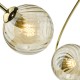 67809-003 Gold 6 Light Ceiling Lamp with Ribbed Amber Glasses