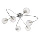 67810-003 Chrome 6 Light Ceiling Lamp with Ribbed Glasses