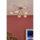 67810-003 Chrome 6 Light Ceiling Lamp with Ribbed Glasses