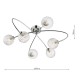 67810-003 Chrome 6 Light Ceiling Lamp with Ribbed Glasses