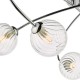 67810-003 Chrome 6 Light Ceiling Lamp with Ribbed Glasses