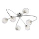 67810-003 Chrome 6 Light Ceiling Lamp with Ribbed Glasses