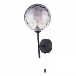 67811-003 Black Wall Lamp with Dimple Smoky Glass 67811-003 Black Wall Lamp with Dimple Smoky Glass
