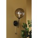 67811-003 Black Wall Lamp with Dimple Smoky Glass