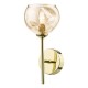 67814-003 Gold Wall Lamp with Dimple Amber Glass