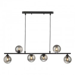 67820-003 Black 6 Light over Island Fitting with Smoked Mirrored Glasses