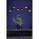67820-003 Black 6 Light over Island Fitting with Smoked Mirrored Glasses