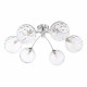 67827-003 Chrome 6 Light Semi Flush with Dimple Clear Glasses