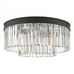 67863-003 Anthracite 6 Light Semi Flush with Crystal 67863-003 Anthracite 6 Light Semi Flush with Crystal