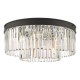 67863-003 Anthracite 6 Light Semi Flush with Crystal