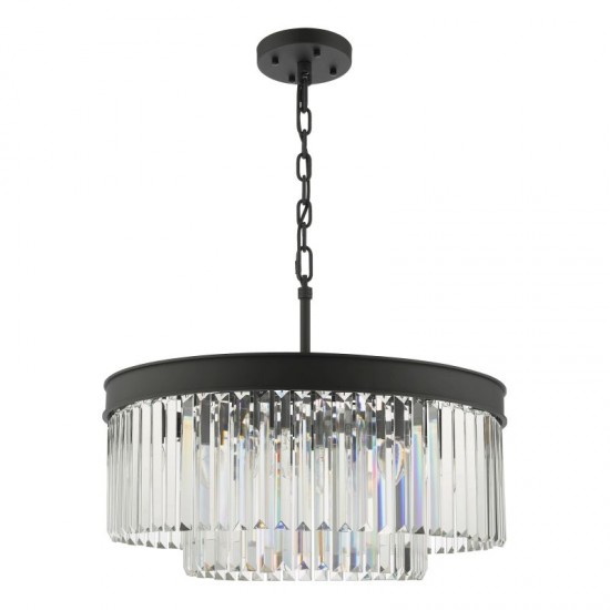 67869-003 Anthracite 6 Light Chandelier with Crystal