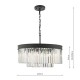 67869-003 Anthracite 6 Light Chandelier with Crystal