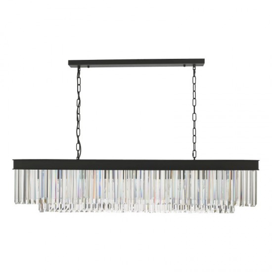 67864-003 Anthracite 6 Light over Island Fitting with Crystal