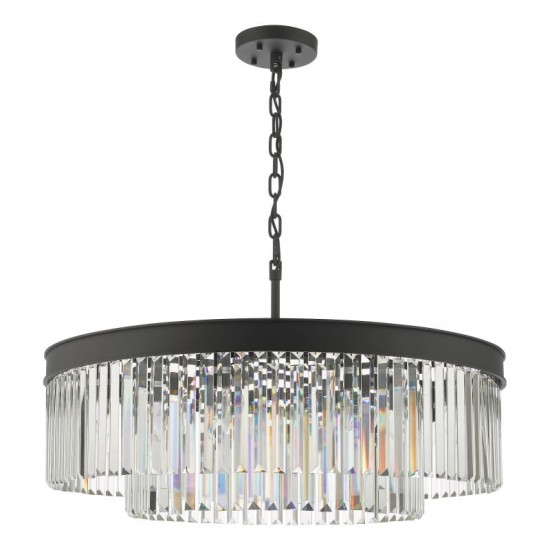 67870-003 Anthracite 8 Light Chandelier with Crystal