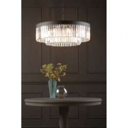 67870-003 Anthracite 8 Light Chandelier with Crystal